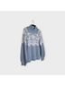 Tularosa Fair Isle Blue White Turtleneck Sweater Size M - photo 5