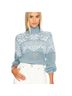 Tularosa Fair Isle Blue White Turtleneck Sweater Size M - photo 4