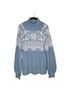 Tularosa Fair Isle Blue White Turtleneck Sweater Size M - photo 1