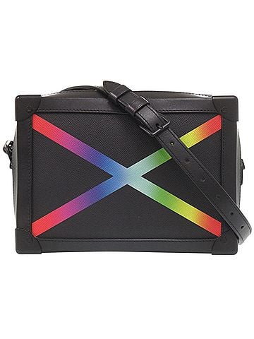 Louis Vuitton Louis Vuitton Soft Trunk Rainbow Taiga M30341 Leather Black Shoulder Bag LV 0844LOUIS VUITTON Men's (view 1)