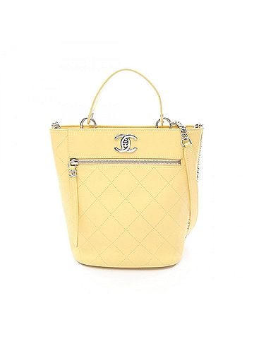 Chanel CHANEL Matelasse Bucket Shoulder Bag, Handbag, Leather, Women's, Yellow, AS0577 (view 1)