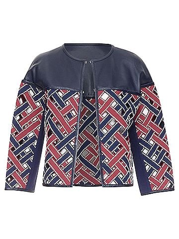Louis Vuitton Louis Vuitton Runway sequinned cut out woven leather jacket (view 1)
