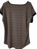 DressBarn Print Pink Black White Short Sleeve Top Size L - photo 2