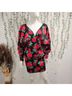ASOS Floral Black Red Casual Dress Size 6 - photo 4