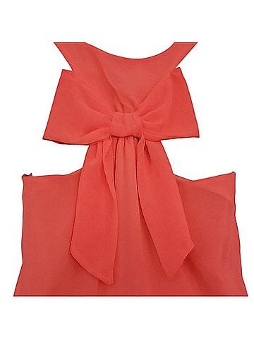 Dainty Hooligan neon orange/coral razorback bow detail lined Mini Dress/ Tunic Casual Dress (view 2)