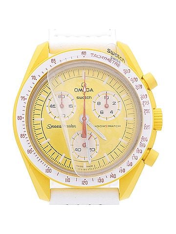 Omega Like new Omega x Swatch Mission to the Sun Speedmaster SO33J100 Quartz Watch with Nylon and Bioceramic Yellow 1302OMEGA S033J100 Men's (view 1)