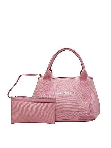 Balenciaga Balenciaga Navy Cabas S Handbag 339933 Pink Canvas and Leather Women's BALENCIAGA (view 1)