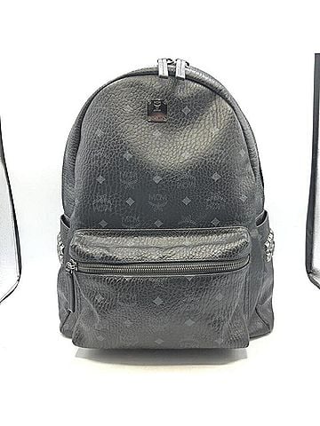 MCM MCM Stark Side Stud Backpack in Visetos, Size M, Black (MMK6SVE38BK001) (view 1)