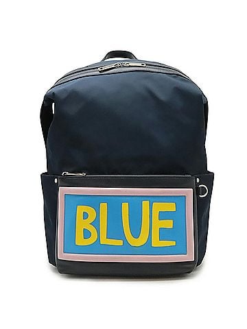 Fendi FENDI Backpack Rucksack Daypack Nylon Leather Navy Pink Blue 7VZ035 (view 1)