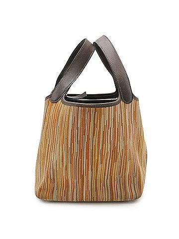 Hermès HERMES Picotin PM Handbag Tote Bag Vibrato Swift Leather Orange Multicolor Dark Brown Sold (view 1)