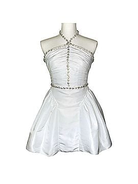 scarf mini dress white Avalia Backless Scarf Mini Dress