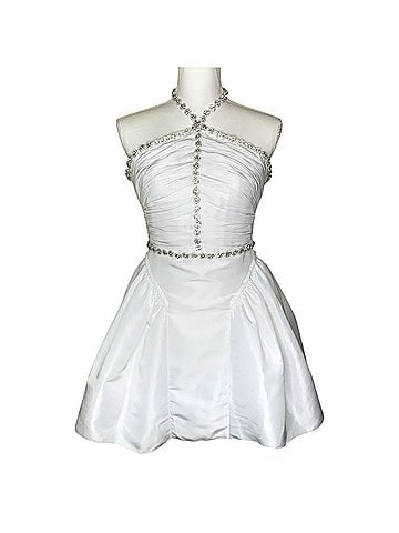 Self-Portrait Taffeta Diamante Trim Mini Dress Cocktail Dress (view 1)