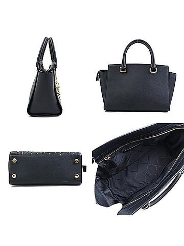 Michael Kors Michael Kors handbag shoulder bag leather metal black gold ladies 56010g (view 2)