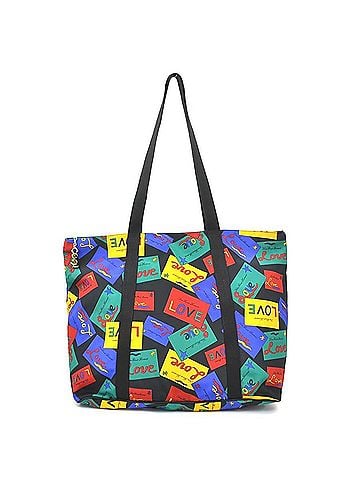 Yves Saint Laurent Yves Saint Laurent Shoulder Bag Tote Nylon Black Multicolor Women's e60579g (view 1)