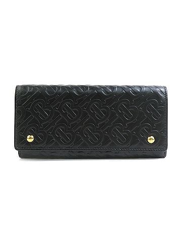 Burberry Burberry BURBERRY Long Wallet Leather Black Men's Women's h31049k (view 1)