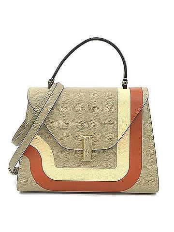 Valextra Valextra Iside Medium Leather Shoulder Bag in Greige, Women's, 90170a (view 1)