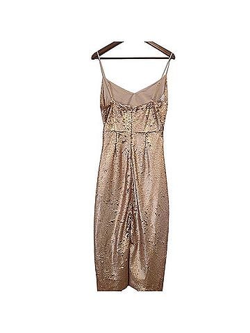 L'Agence Femme Champagne Sequin Cutout Midi Dress Cocktail Dress (view 2)