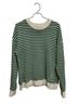 Spiritual Gangster Stripes Green White Pullover Sweater Size M - photo 1
