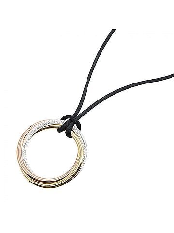 Cartier Cartier Trinity Diamond Cord Necklace. Available in 18K Yellow Gold, White and Pink Gold. gold, silver, clear. (view 1)