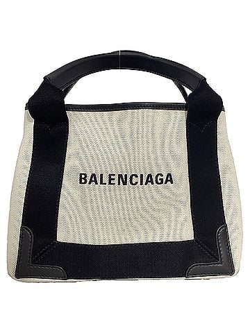 Balenciaga  Balenciaga XS Cabas Two-Toned Tote Bag with Pouch in White Canvas (view 1)