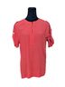 BCBGMAXAZRIA Solid Red Orange Short Sleeve Blouse Size S - photo 1