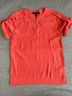 BCBGMAXAZRIA Solid Red Orange Short Sleeve Blouse Size S - photo 3