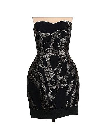 Yigal Azrouël New York Strapless Wool Dress w/Metallic Details Wool Dress (view 1)