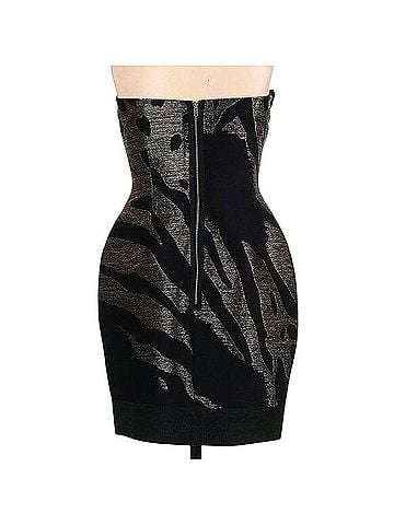 Yigal Azrouël New York Strapless Wool Dress w/Metallic Details Wool Dress (view 2)
