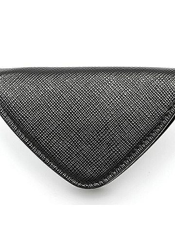 Prada Prada Triangle Coin Case 2MM004 in Saffiano Leather, Black (view 2)
