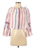 Red Carter 100% Cotton Stripes White Red Blue Long Sleeve Blouse Size M - photo 1
