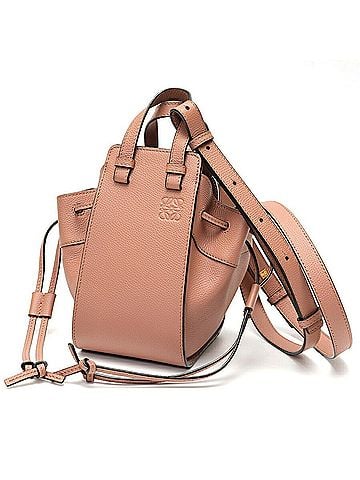 Loewe LOEWE Hammock Drawstring Bag Mini A538V07X10 in Pink Beige Calfskin (view 1)