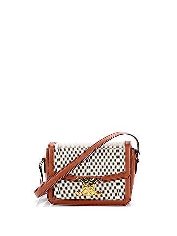 Céline Triomphe Shoulder Bag Canvas with Leather Teen (view 1)