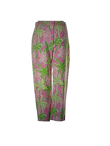 Lilly Pulitzer Taboo Elephant Print Mid Rise Cotton Blend Casual Pants (view 1)