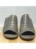 Paul Green 100% Leather Plaid Silver Gray Sandals Size 6 1/2 - photo 5