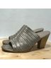Paul Green 100% Leather Plaid Silver Gray Sandals Size 6 1/2 - photo 12