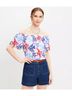 Ann Taylor LOFT Floral Multi Color Short Sleeve Top Size 4 - photo 4