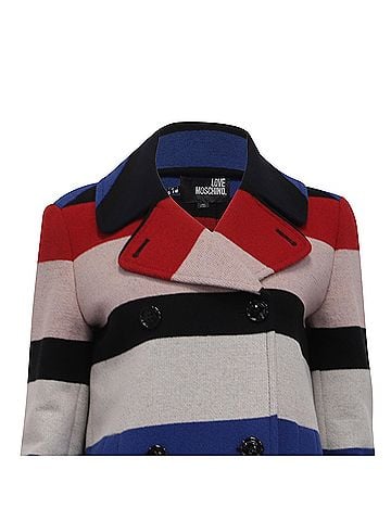 Moschino Love Moschino Striped Peacoat in Multicolor Acrylic (view 2)