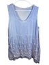 Soft Surroundings 100% Silk 95% Viscose 5% Spandex Solid Blue Sleeveless Blouse Size M - photo 5