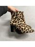 Tory Burch Animal Print Brown Tan Ankle Boots Size 5 1/2 - photo 5