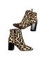 Tory Burch Animal Print Brown Tan Ankle Boots Size 5 1/2 - photo 1