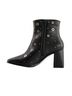 Andrea Black Women's Medium Heel Riveted Ankle Booties Size 9 - photo 2