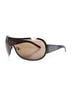 Chanel 100% Synthetic Brown Chanel embellished CC logo shield sunglasses One size - photo 1