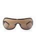 Chanel 100% Synthetic Brown Chanel embellished CC logo shield sunglasses One size - photo 2