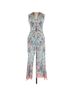 Camilla Jacquard Floral Snake Print Damask Paisley Bow Print Graphic Tropical Blue Jumpsuit Size 6 - photo 1