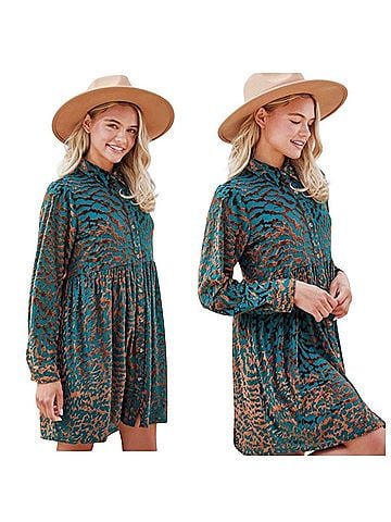 Jodifl velvet leopard print burnout dress Casual Dress (view 1)