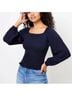 Ann Taylor LOFT Solid Blue Long Sleeve Top Size M - photo 6