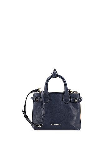 Burberry Banner Tote Leather and House Check Canvas Mini (view 1)