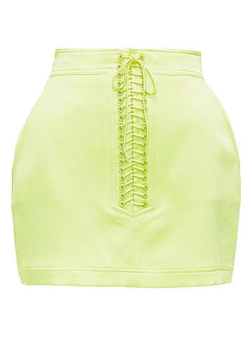 Alex Perry Alex Perry Spence Satin Lace Up Rounded Mini Skirt (view 1)