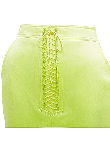 Alex Perry Alex Perry Spence Satin Lace Up Rounded Mini Skirt (view 2)