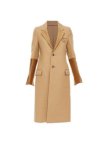 Bottega Veneta Bottega Veneta Runway satin trim leather belted coat (view 1)